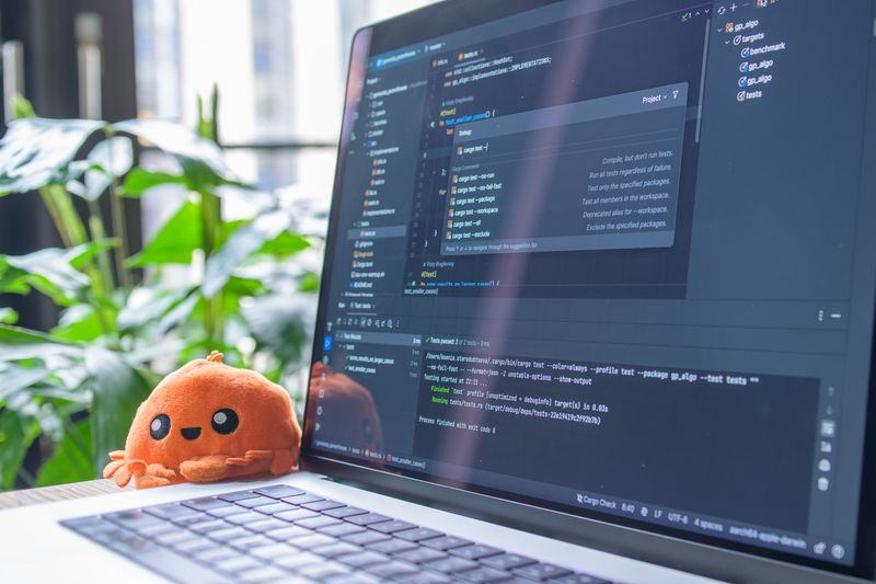 Rust programming code on screen