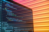 Colorful Code on Screen with Light Patterns