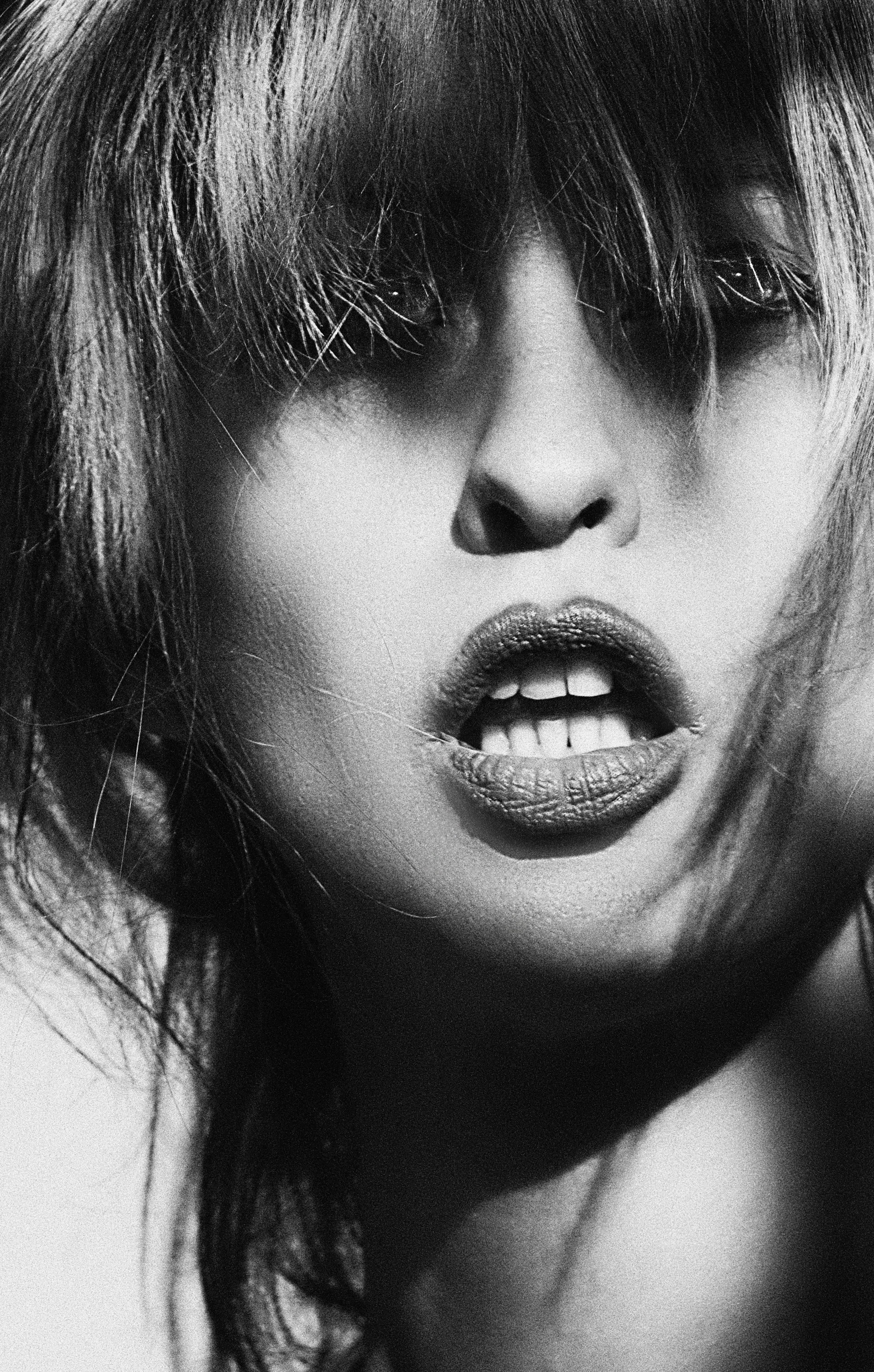 Dramatic Black and White Portrait of Young Woman · Free Stock Photo