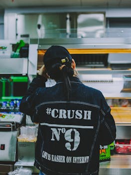 Candid moment of a person in a trendy Nanjing food spot, capturing modern street style.