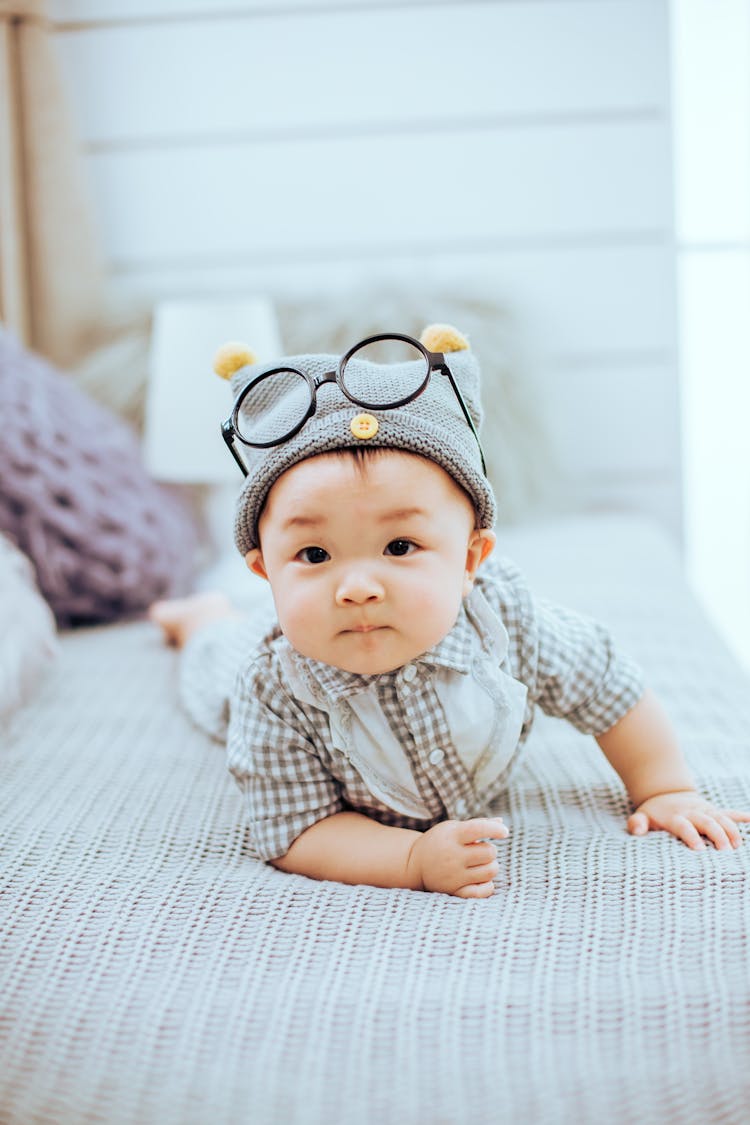 Baby Wearing Knit Cap