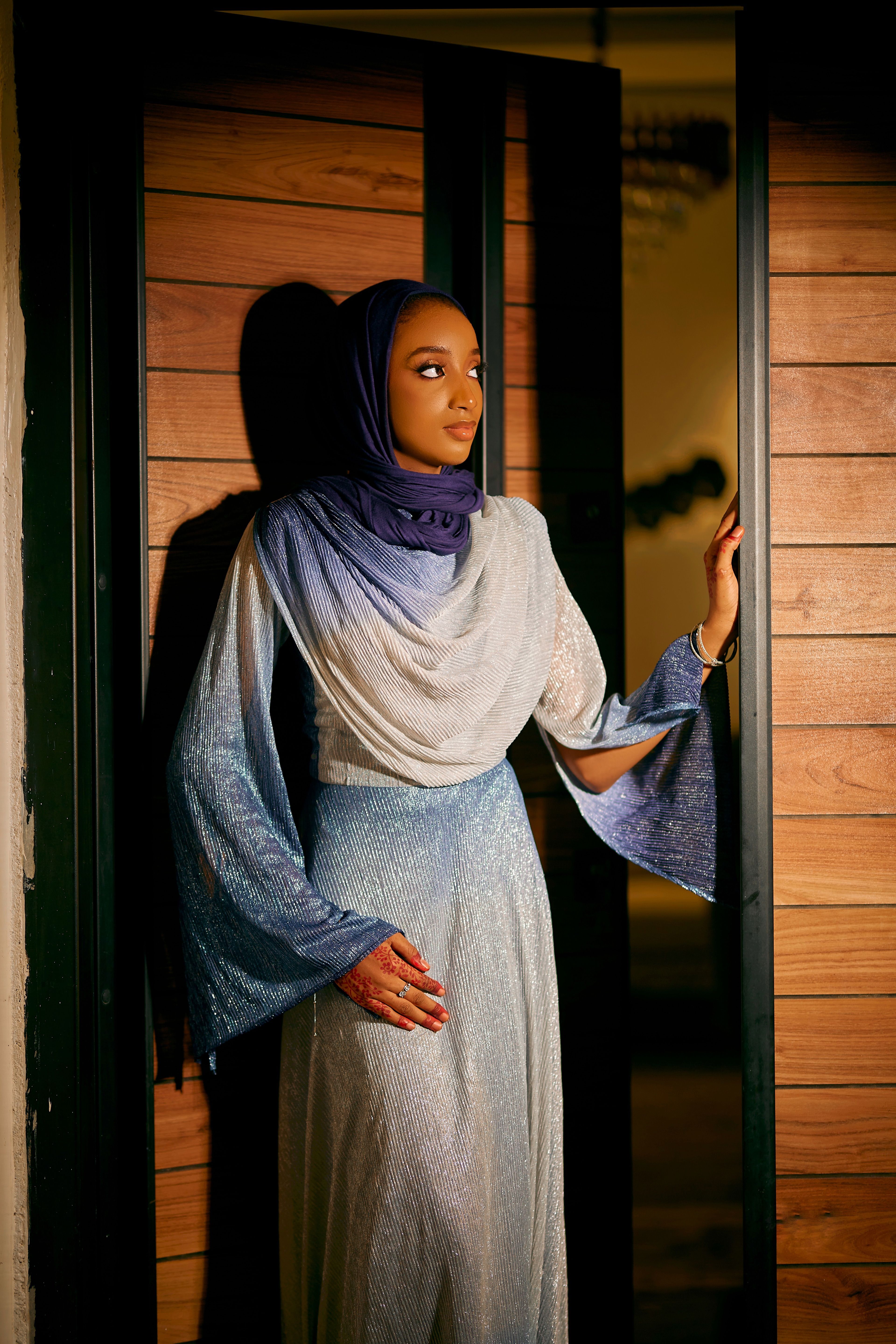 Graceful Woman in Elegant Hijab Fashion  Free Stock Photo