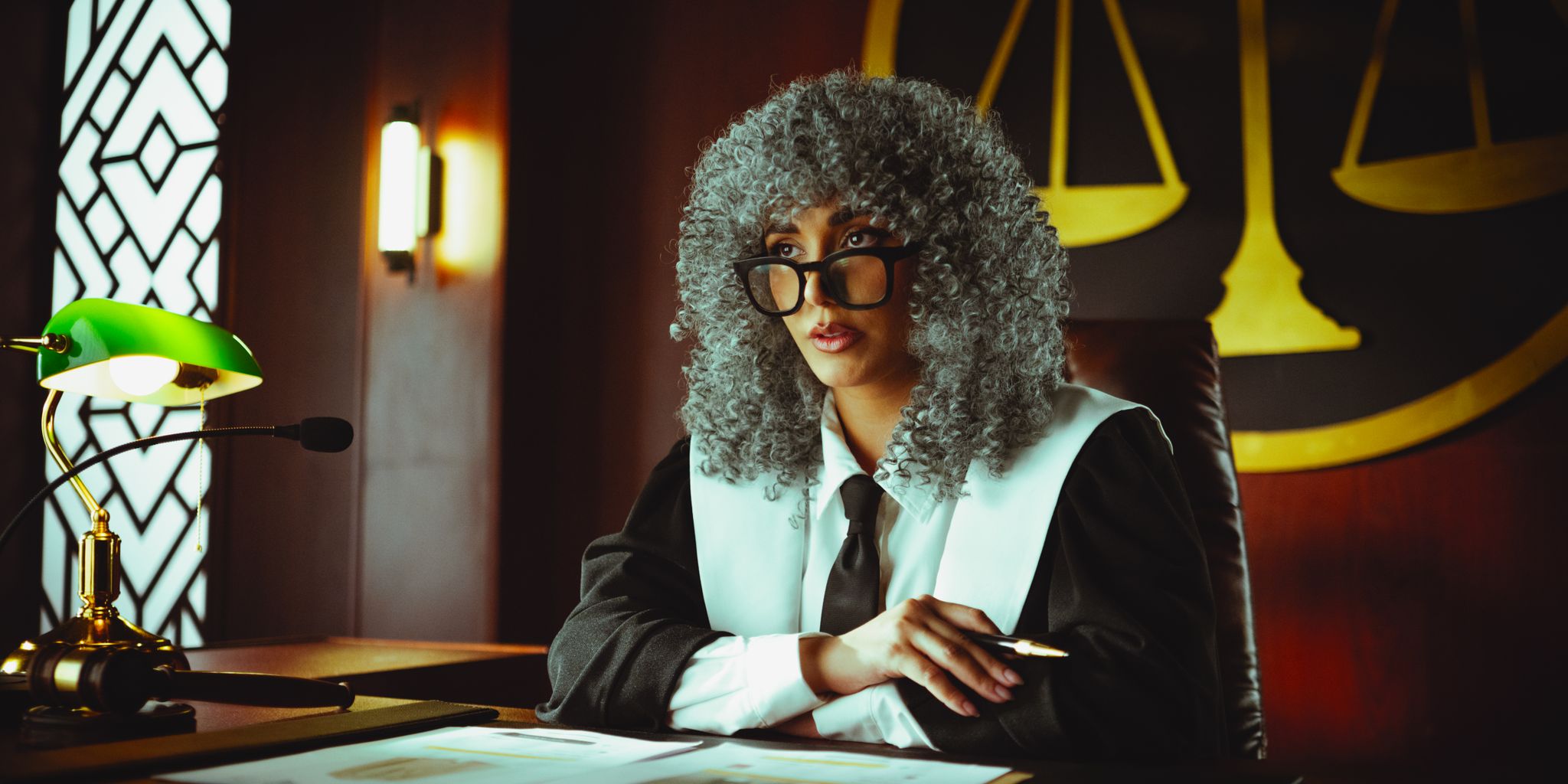 Lawyer reviewing documents in an office