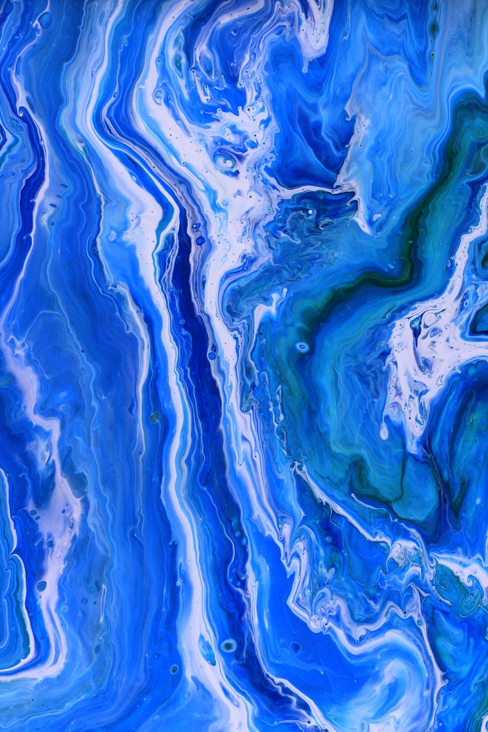 Vibrant Blue Abstract Paint Swirl Artwork · Free Stock Photo