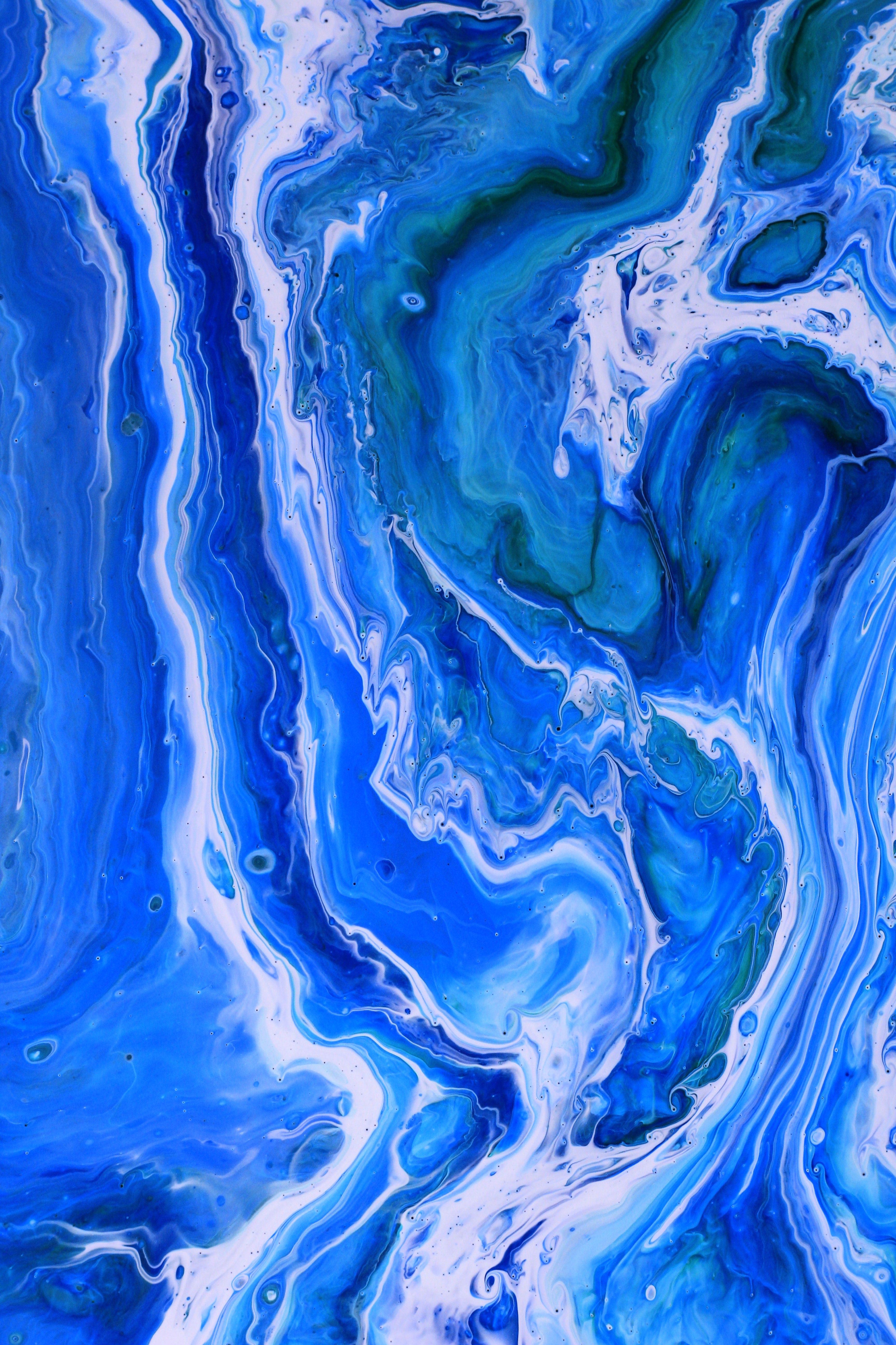 Vibrant Blue Abstract Paint Swirl Art · Free Stock Photo