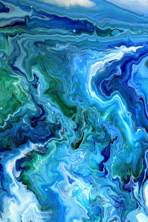 Colorful Abstract Ocean Waves Painting · Free Stock Photo