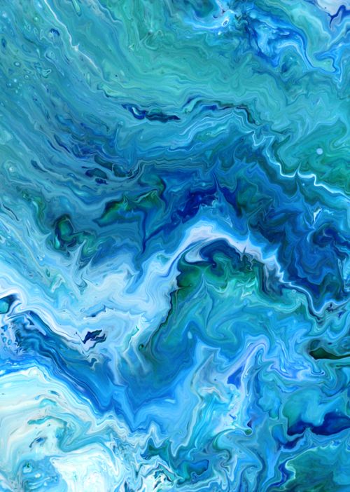 Free Abstract blue and white painting resembles ocean waves in swirling motion, creating a calming aesthetic. Stock Photo