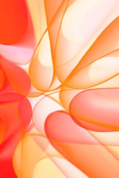 Colorful abstract art featuring dynamic shapes and vibrant orange hues.