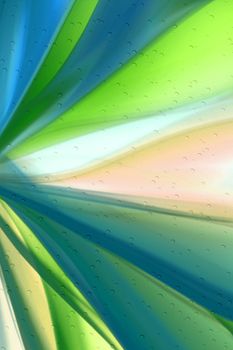 Vibrant abstract art piece featuring dynamic blue and green gradients with a burst effect.