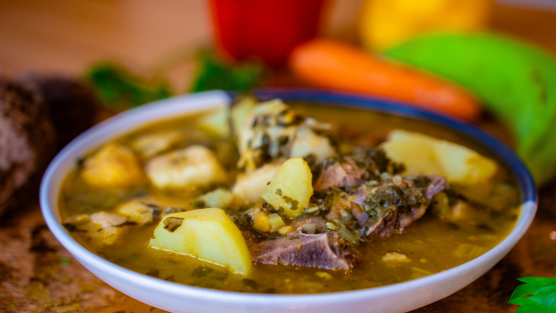 Close-up of beef stew with vegetables