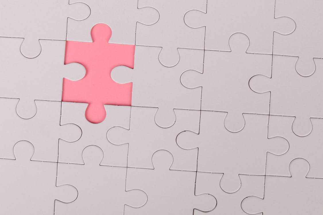 Pink Jigsaw Puzzle Piece