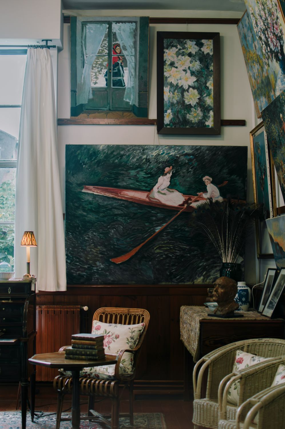 Artistic Interior Design with Classic Paintings · Free Stock Photo