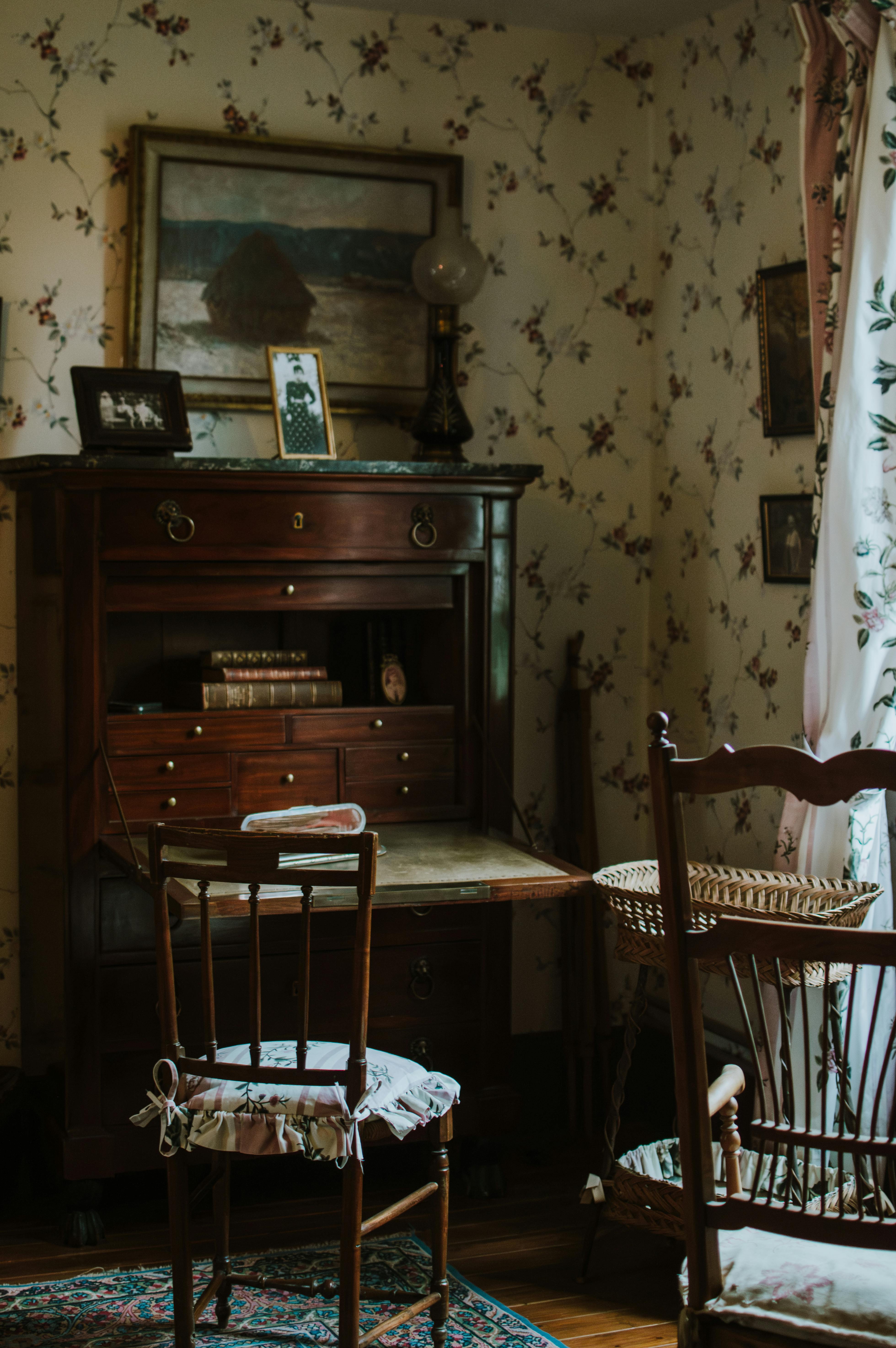 Cozy vintage interior with antique furniture