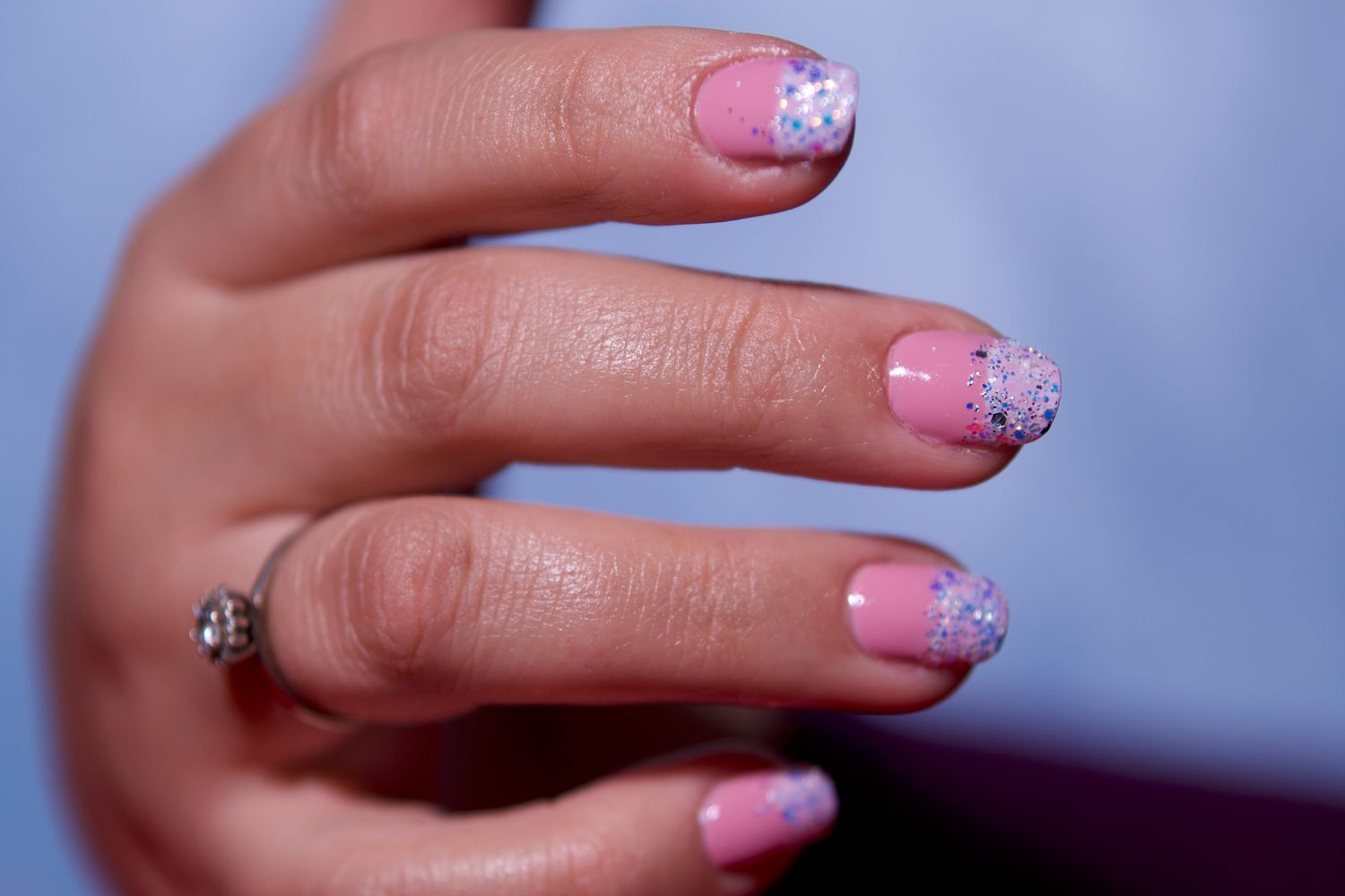 Regal deep amethyst purple manicure
