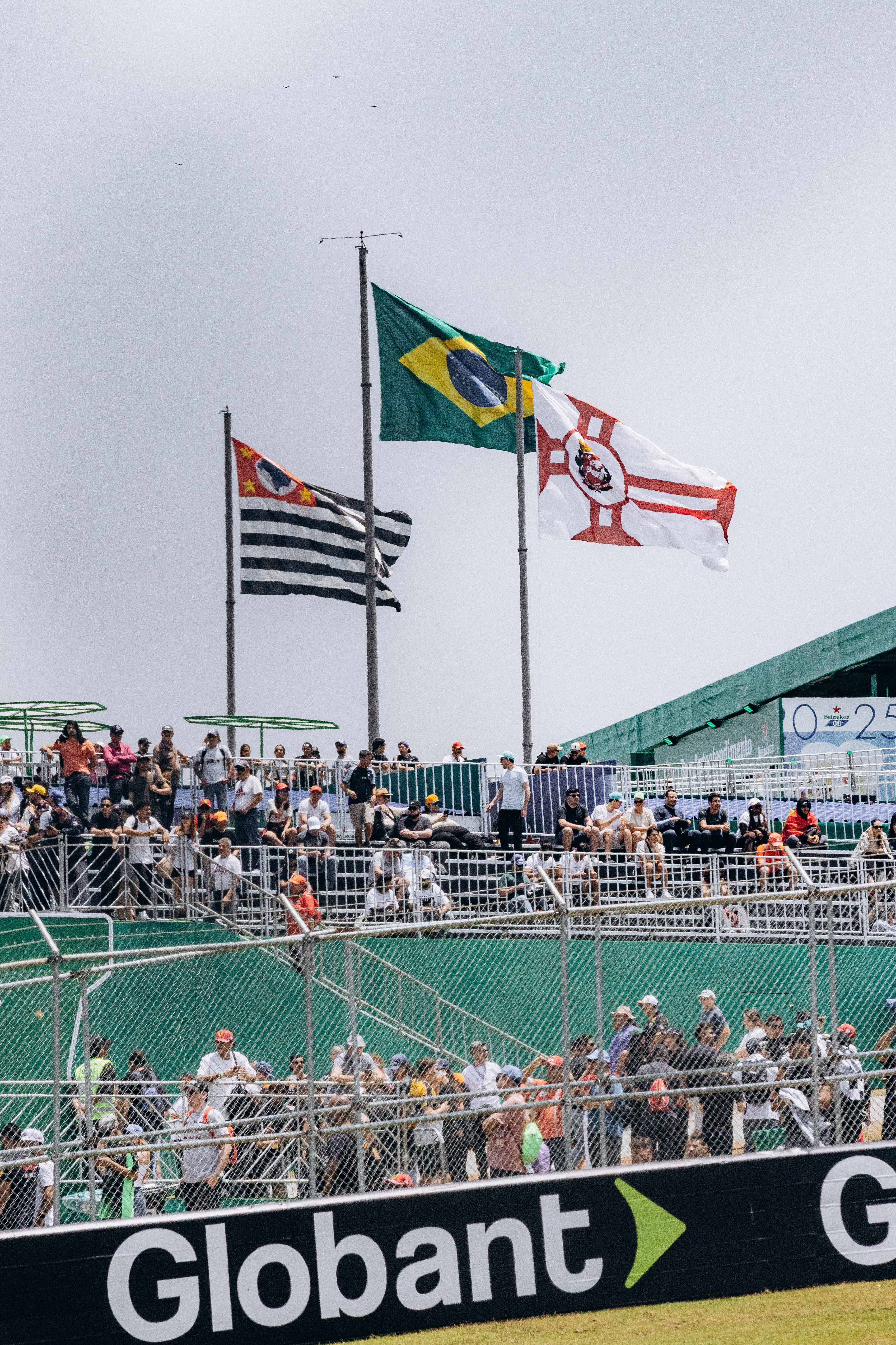 Spectators enjoy a high-energy motorsport event at Interlagos, São Paulo, Brazil.