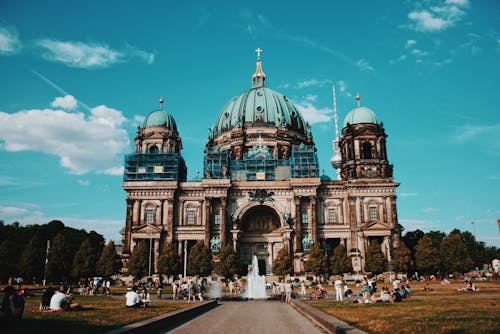 Brown and Blue Dome Building