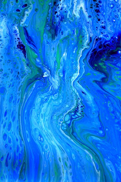 Free Stunning abstract fluid art in vibrant blue tones, capturing dynamic waves and swirls. Stock Photo