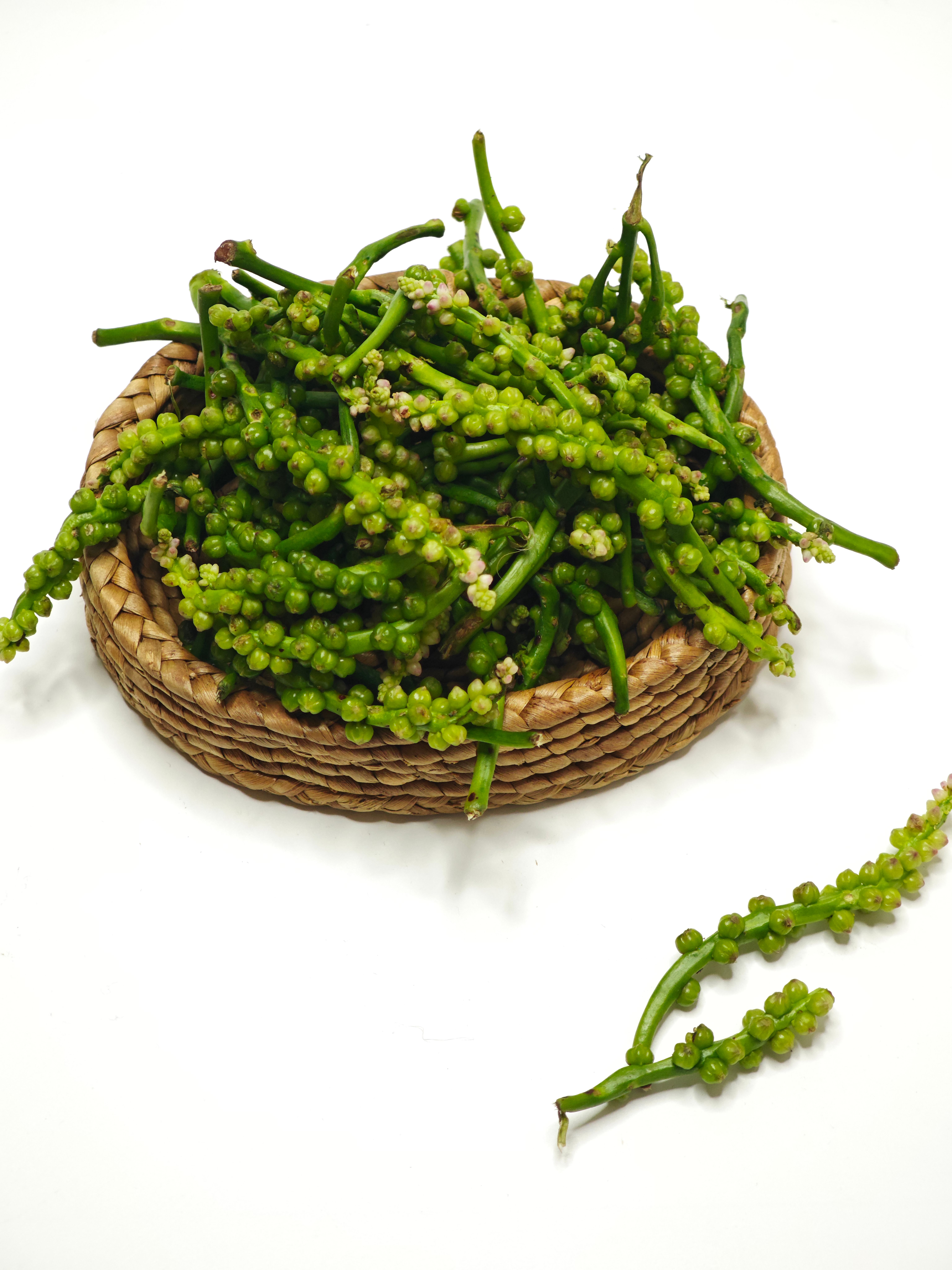 Fresh Seablite on Woven Basket Background · Free Stock Photo