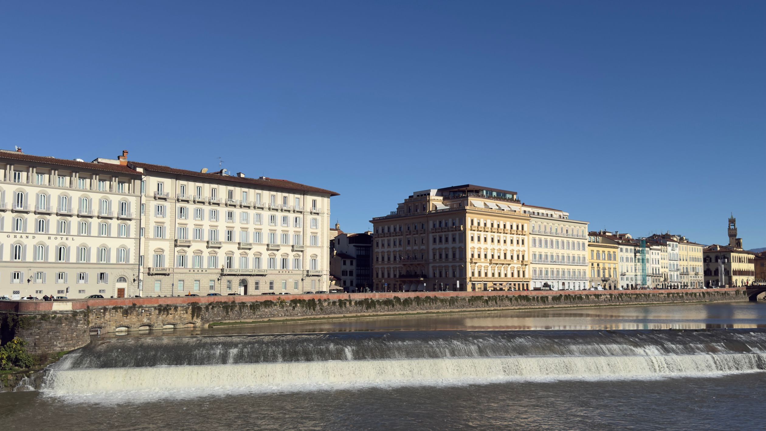 Iconic Riverside Building Historic Riverside Buildings in Florence · Free Stock Photo