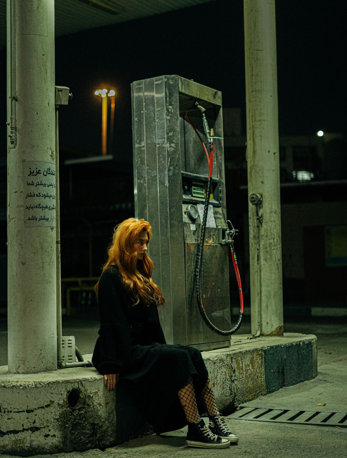 Melancholic Night at an Empty Gas Station · Free Stock Photo