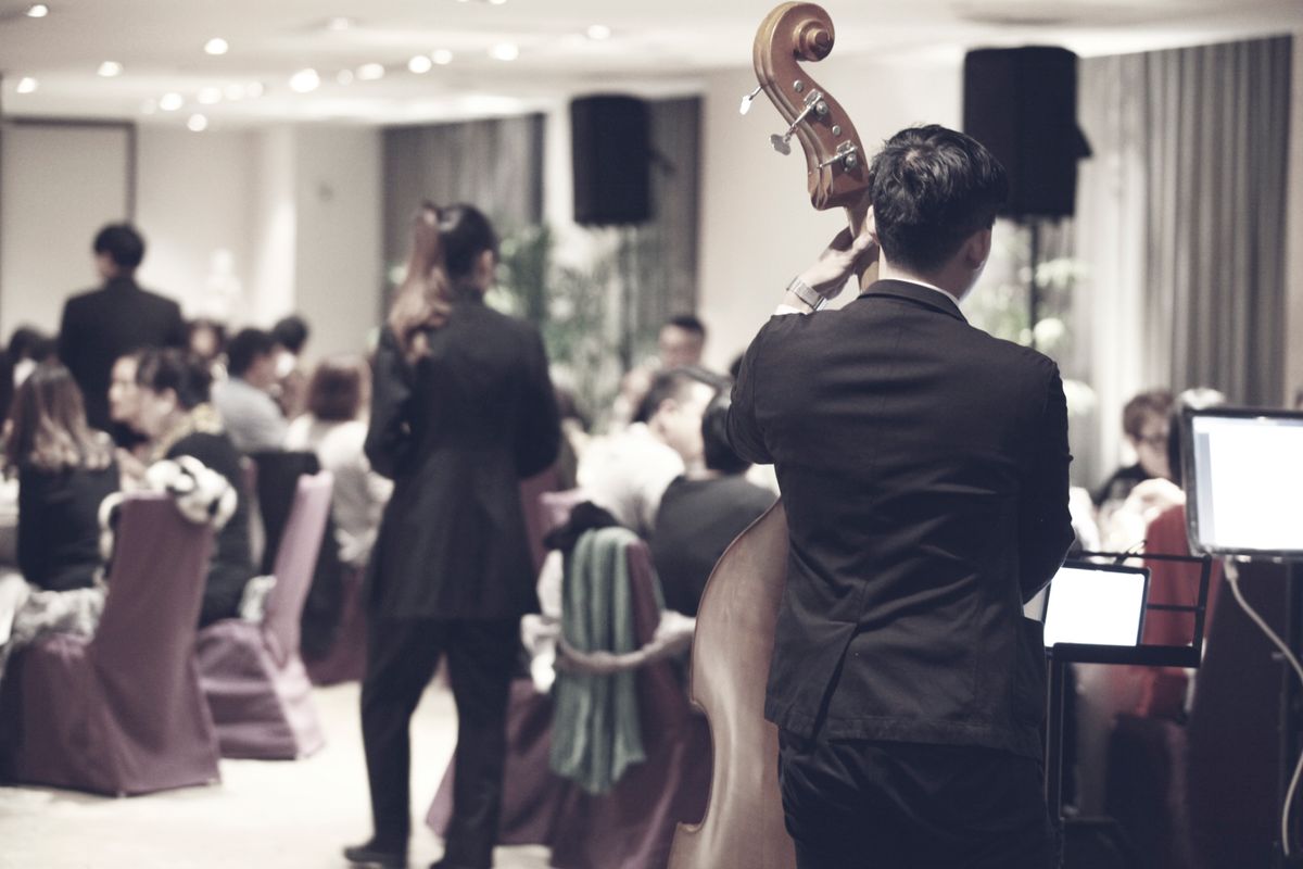 Live music performance during a store event