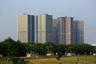 Modern Skyscrapers Overlooking a Green Park