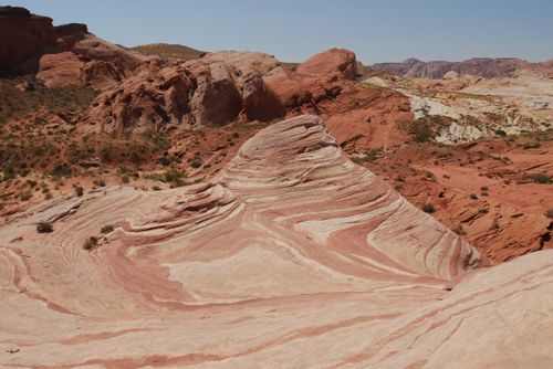 Free Explore the unique red rock formations of the Valley of Fire in this breathtaking desert landscape image. Stock Photo