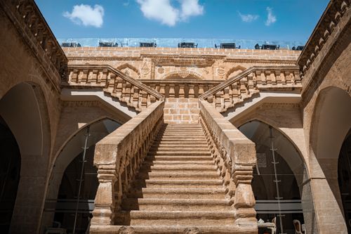 Free Explore the intricate stone staircase in historic Mardin, Türkiye. Stock Photo