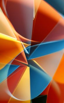 Bright abstract image featuring vibrant geometric shapes in warm colors.