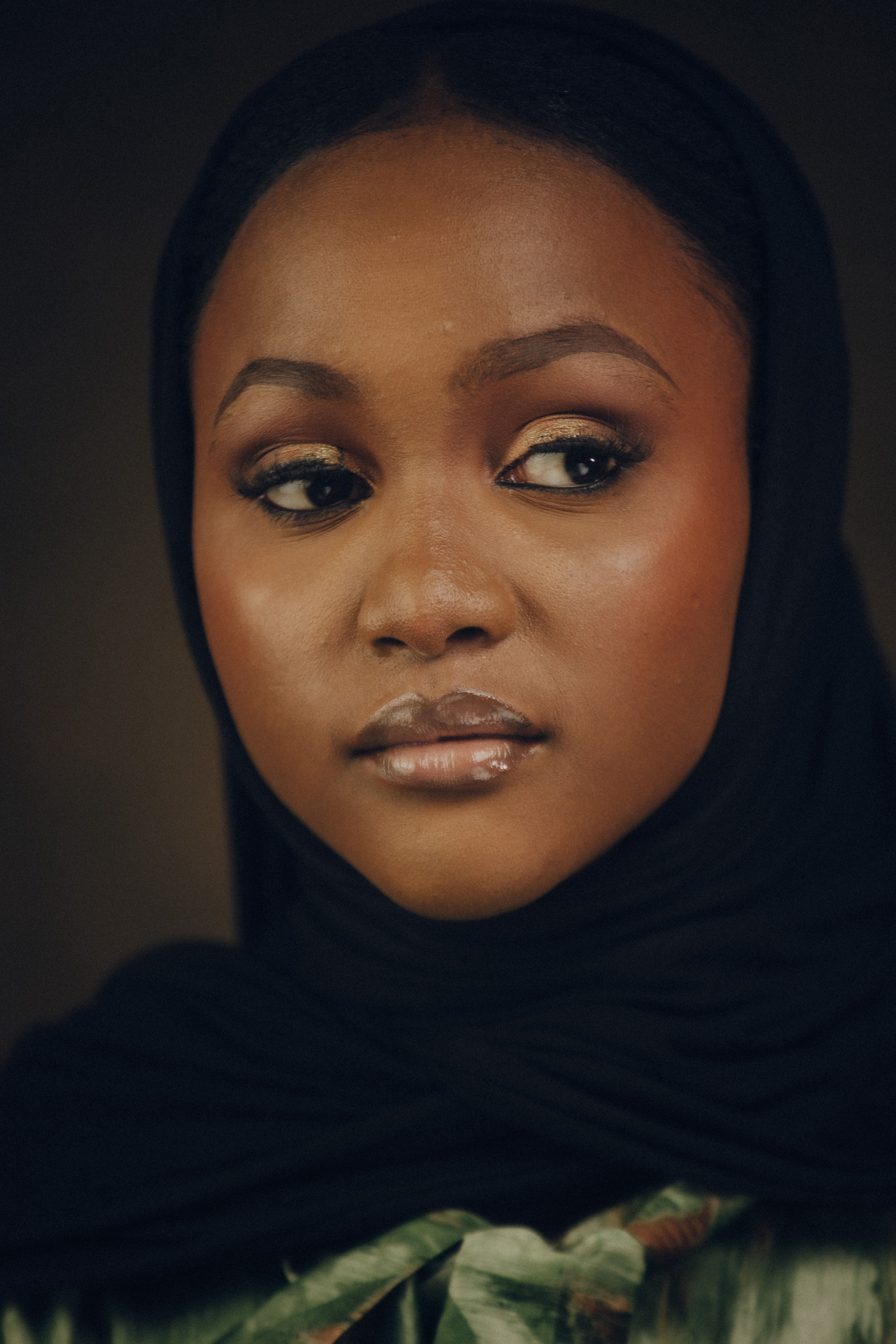 Elegant Portrait of a Woman in Black Hijab · Free Stock Photo