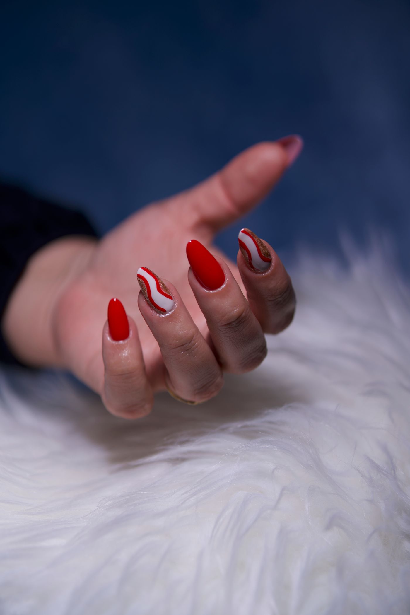Luxury red nail art manicure