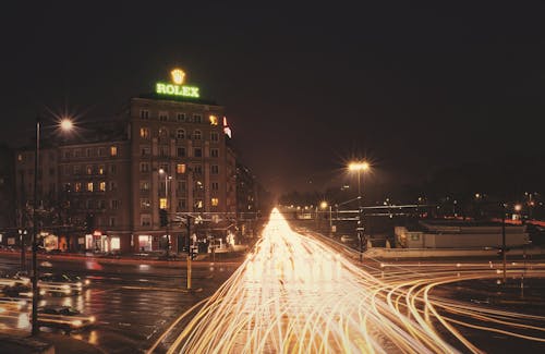 Free stock photo of light trails, long exposure, night photography