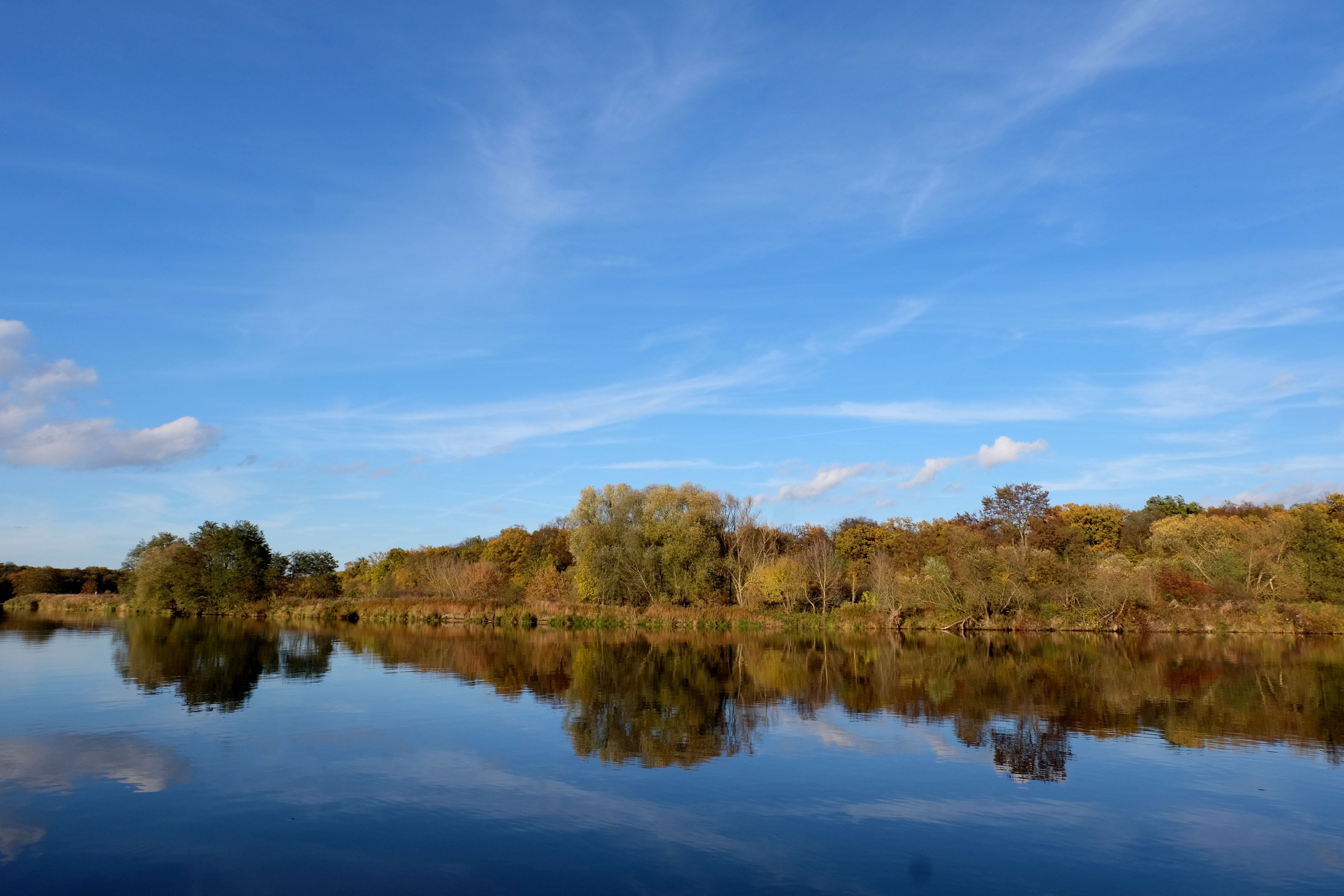 Serene Autumn Landscape with Lake Reflection · Free Stock Photo