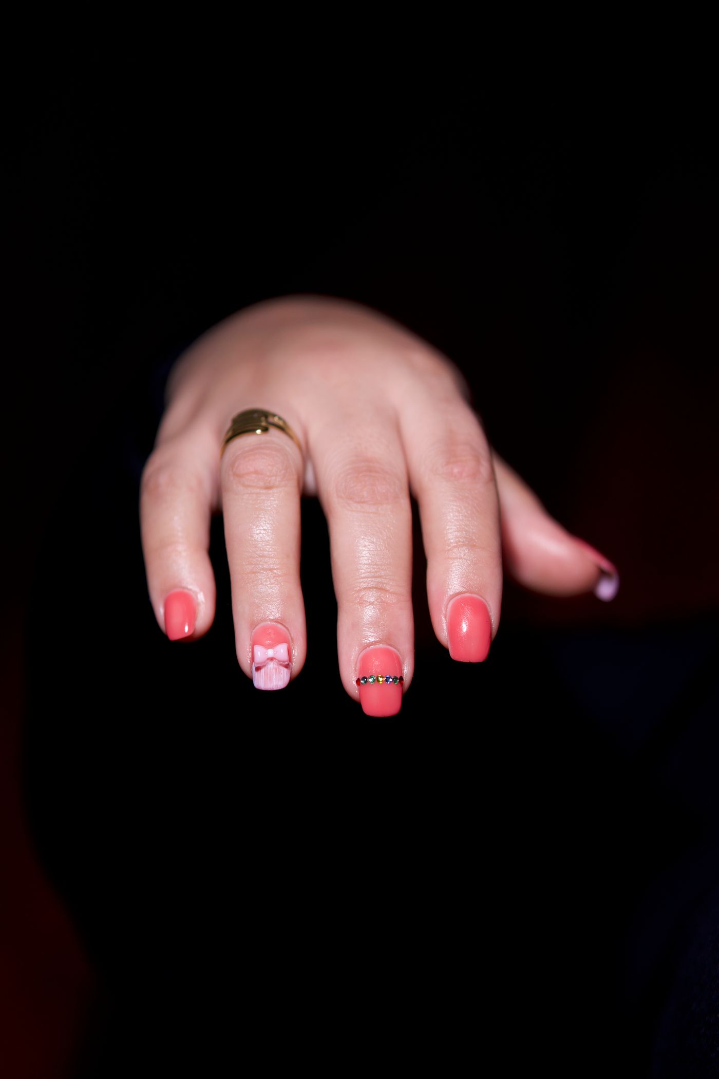Luxury pink nail art