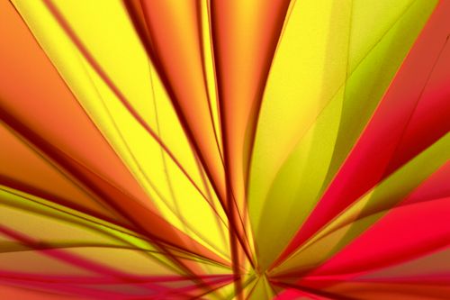 Free Dynamic abstract art featuring vivid yellow, orange, and red shapes in a sunlit composition. Stock Photo