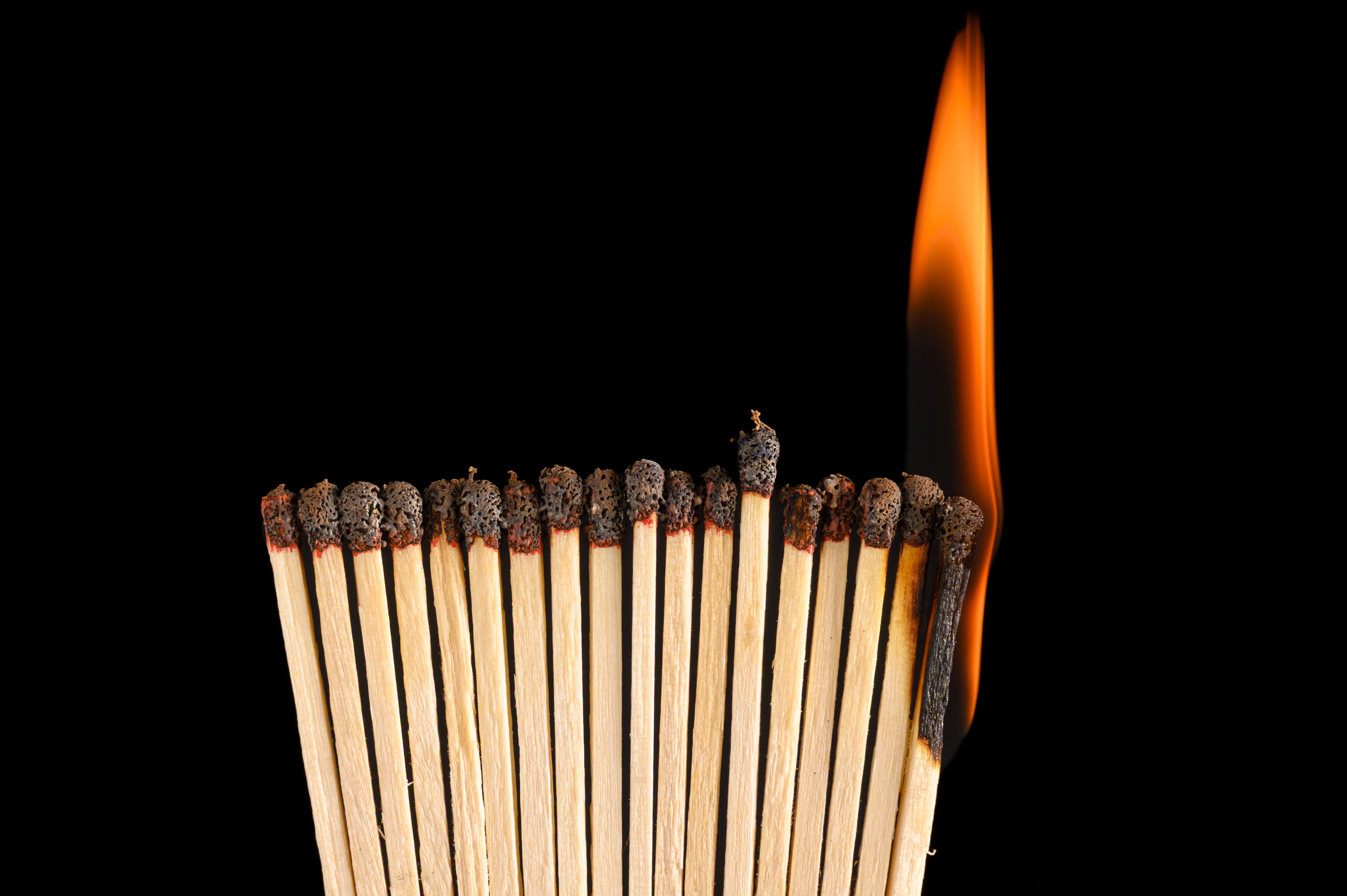 Burning Matchstick Chain Reaction Concept · Free Stock Photo