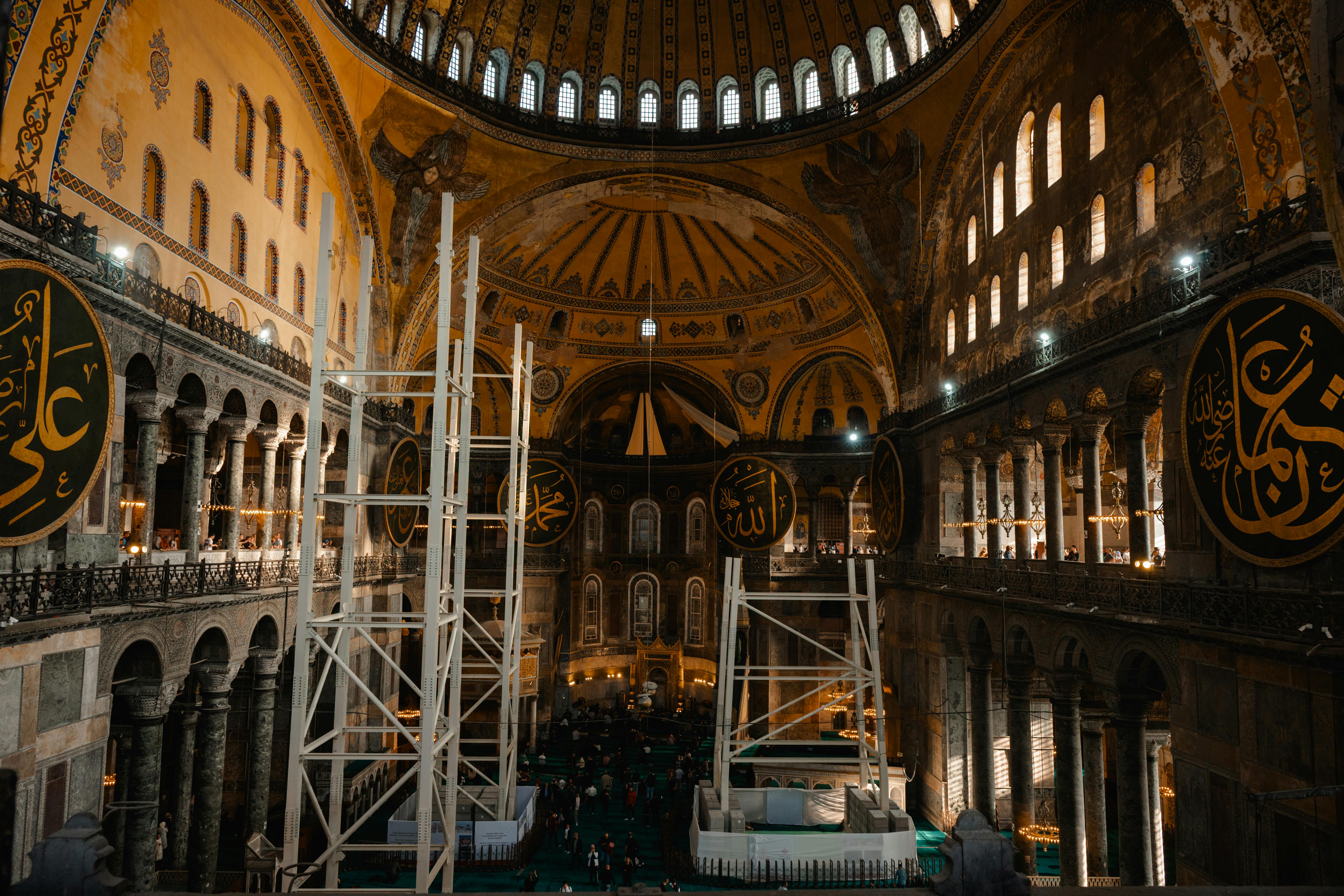 Captivating view of Hagia Sophia's interior, showcasing Byzantine architecture.