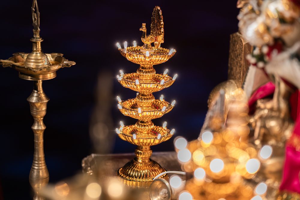 Traditional brass oil lamps