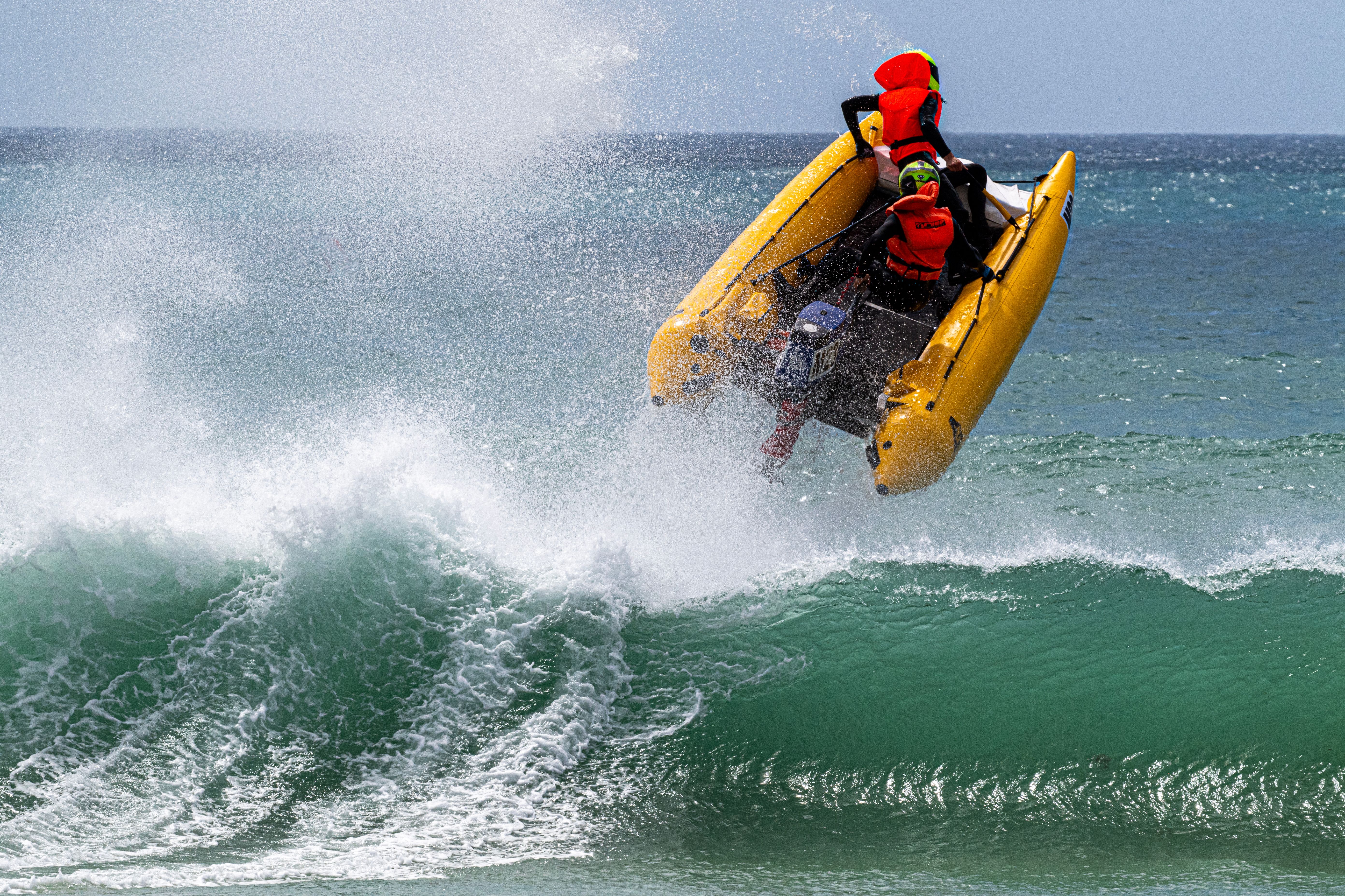 Thrilling Ocean Rescue Training with Inflatable Boat · Free Stock Photo