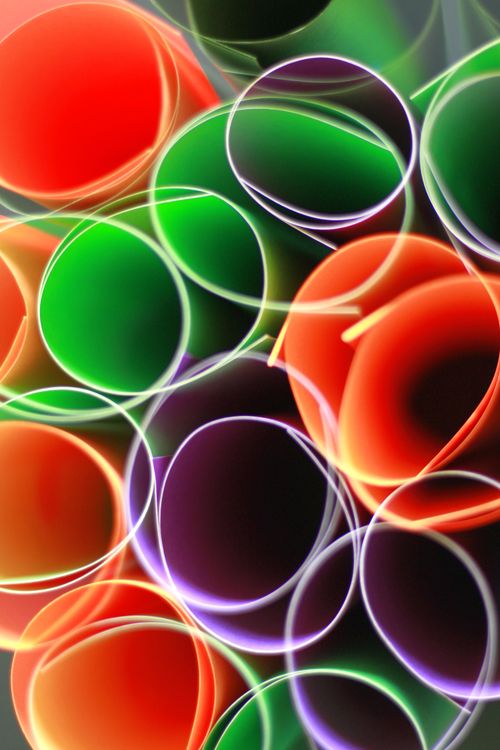Free Vibrant abstract image of colorful neon tubes creating an intriguing visual pattern. Stock Photo