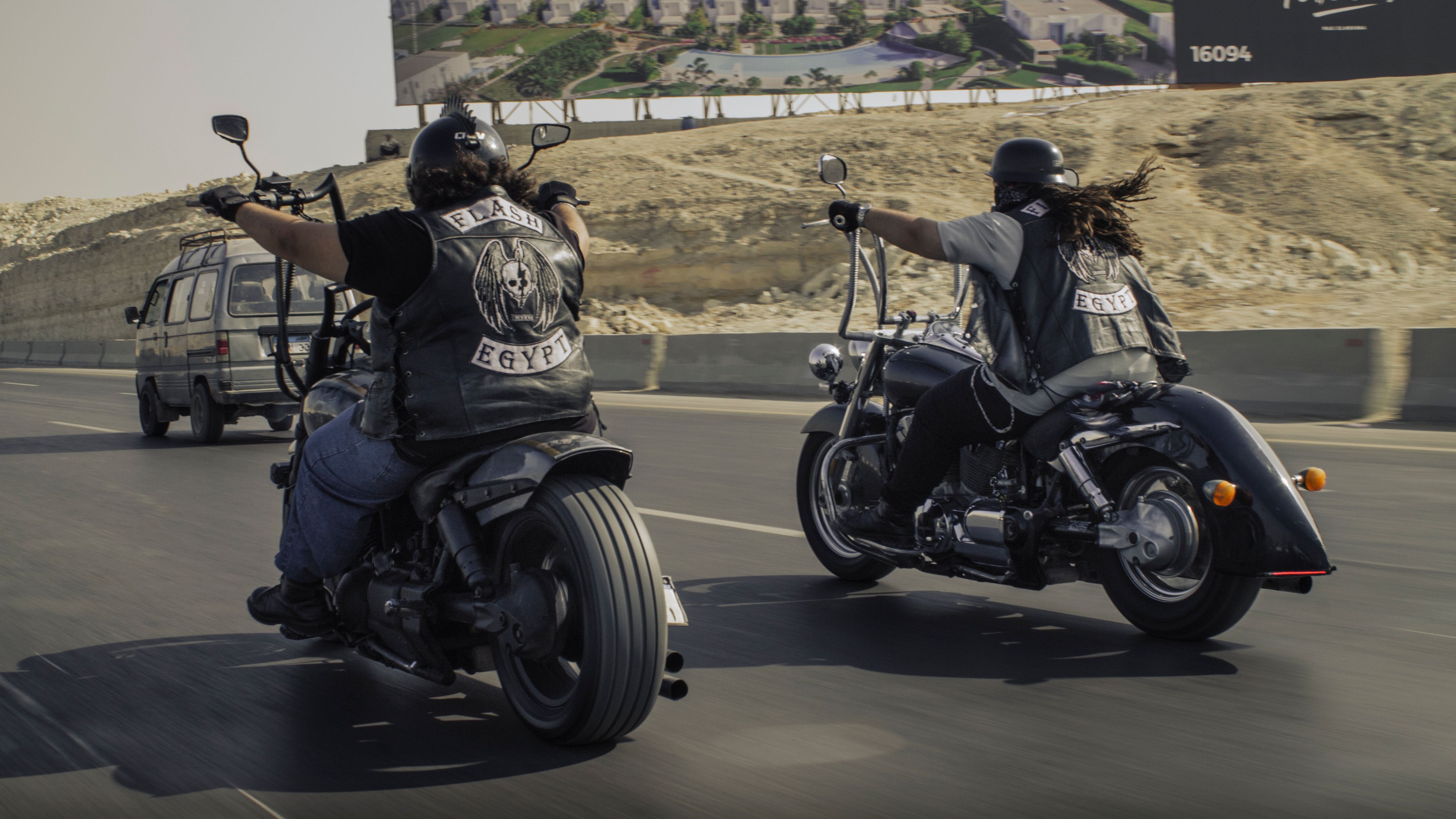 Motorcycle Riders on Highway in Egypt · Free Stock Photo