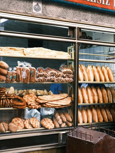 Grocery shelves with specialty products