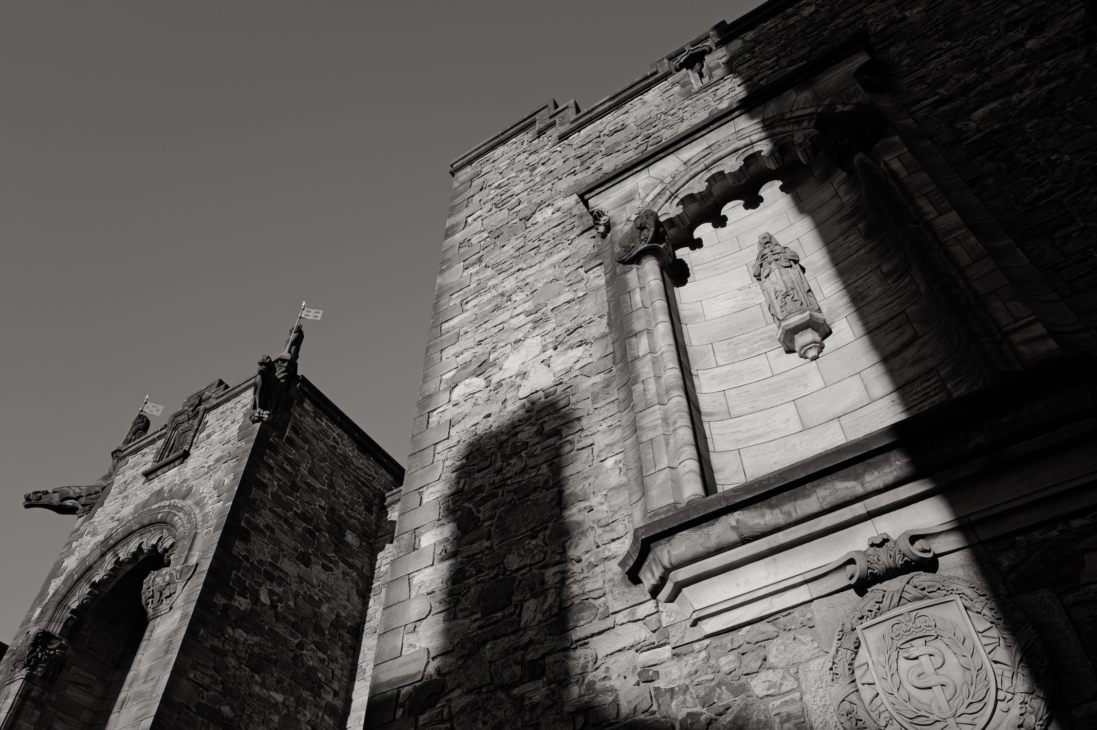 Historic Stone Architecture with Shadows · Free Stock Photo