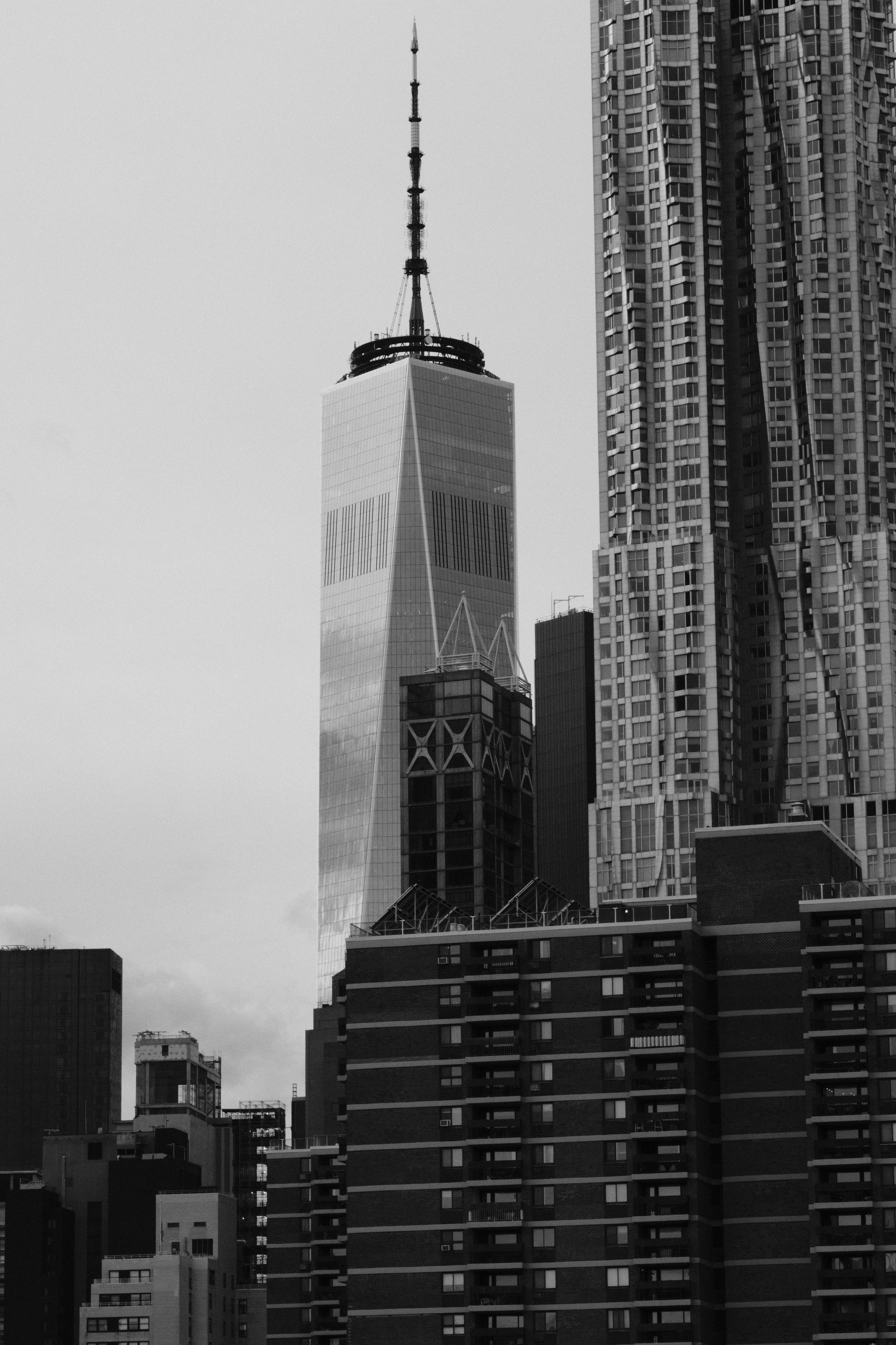 Black and White Skyline of One World Trade Center · Free Stock Photo