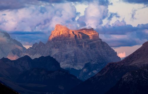 Free Breathtaking view of the Dolomites at sunset, showcasing vibrant colors and dramatic landscapes. Stock Photo