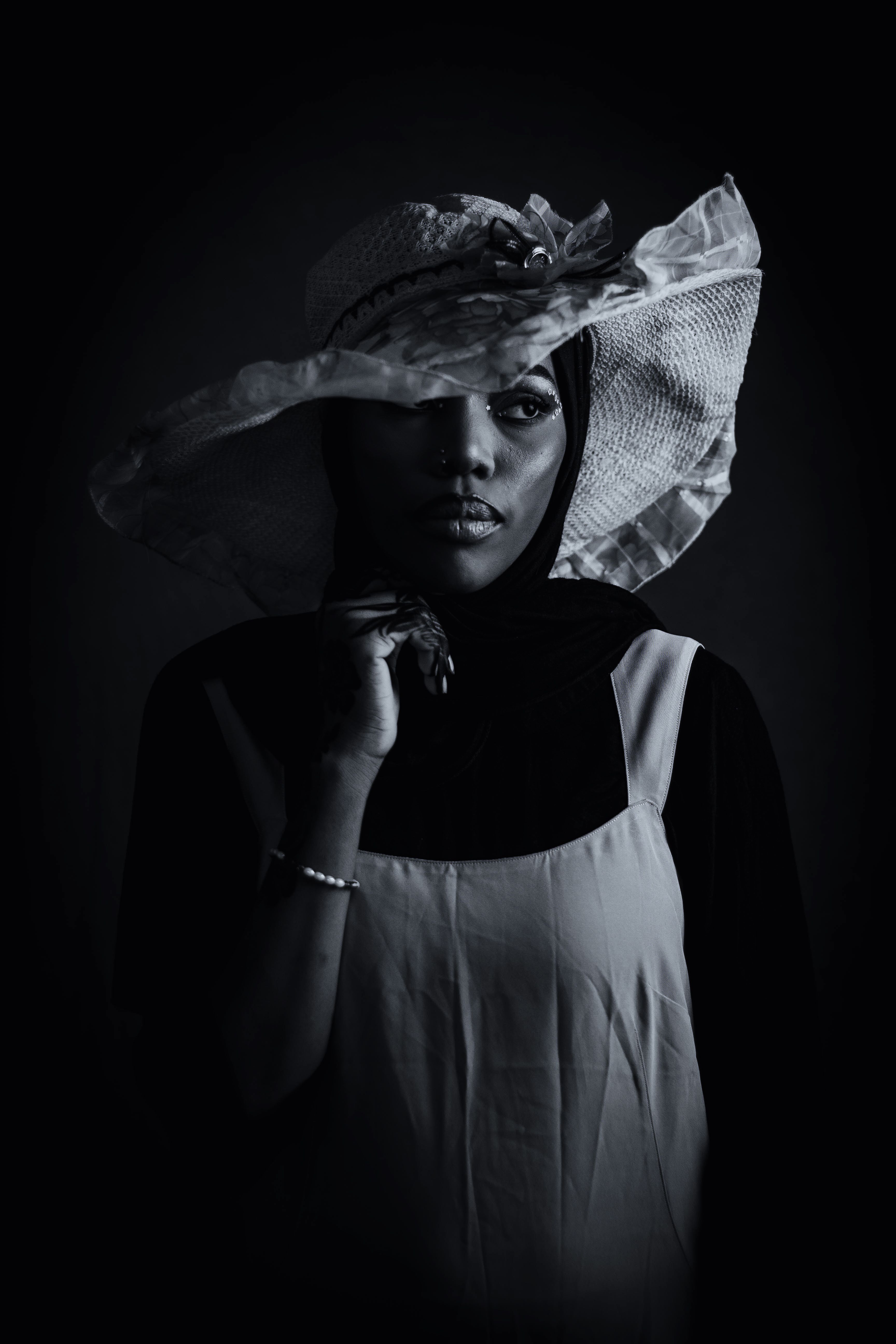 Elegant Portrait of Woman in Large Hat · Free Stock Photo