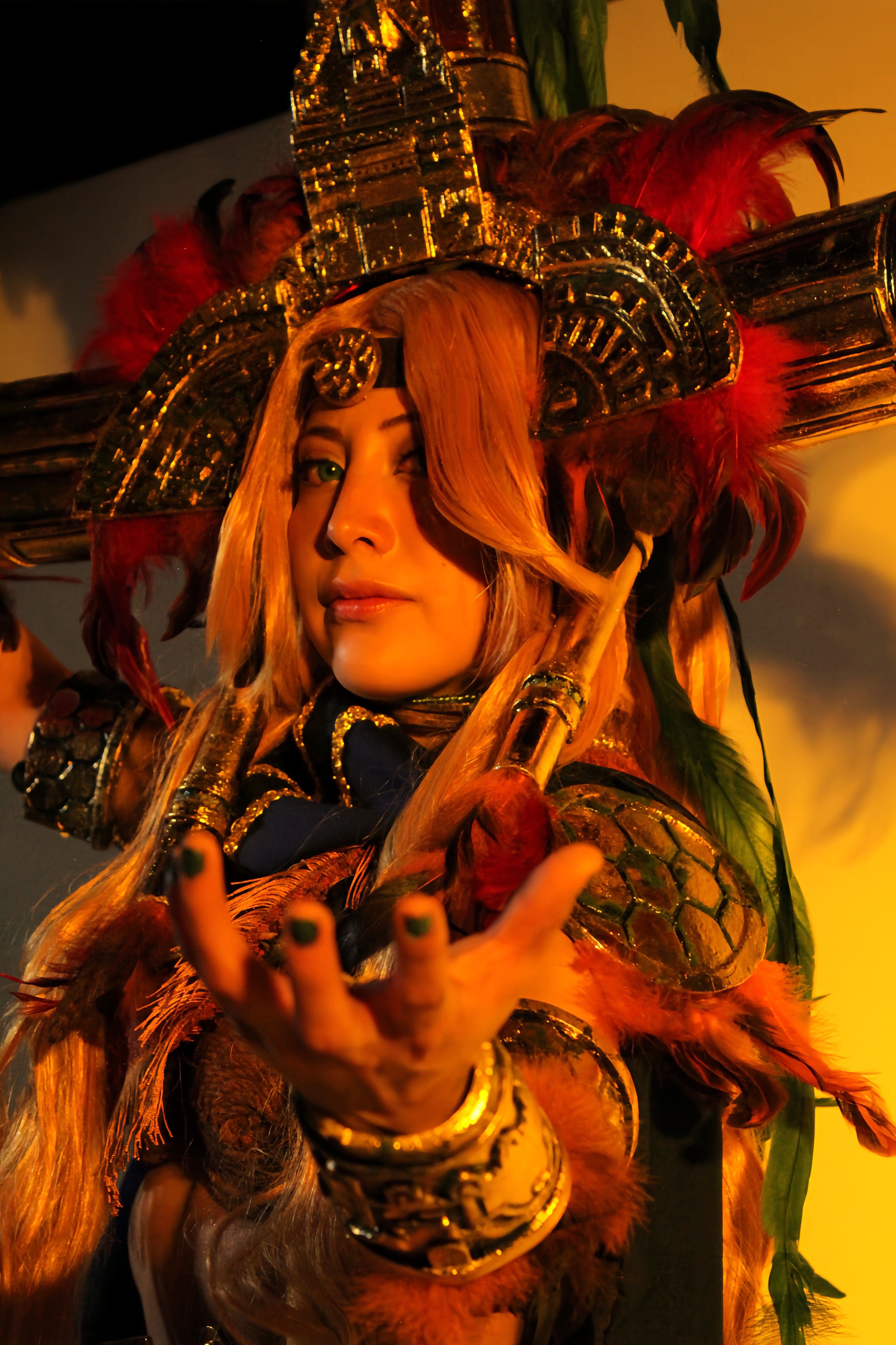 Vibrant Aztec Warrior Cosplay Portrait · Free Stock Photo