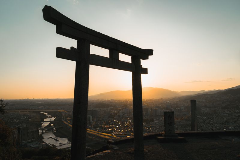 Torii Gate Silhouette at Sunset in Ikeda, Osaka · Free Stock Photo