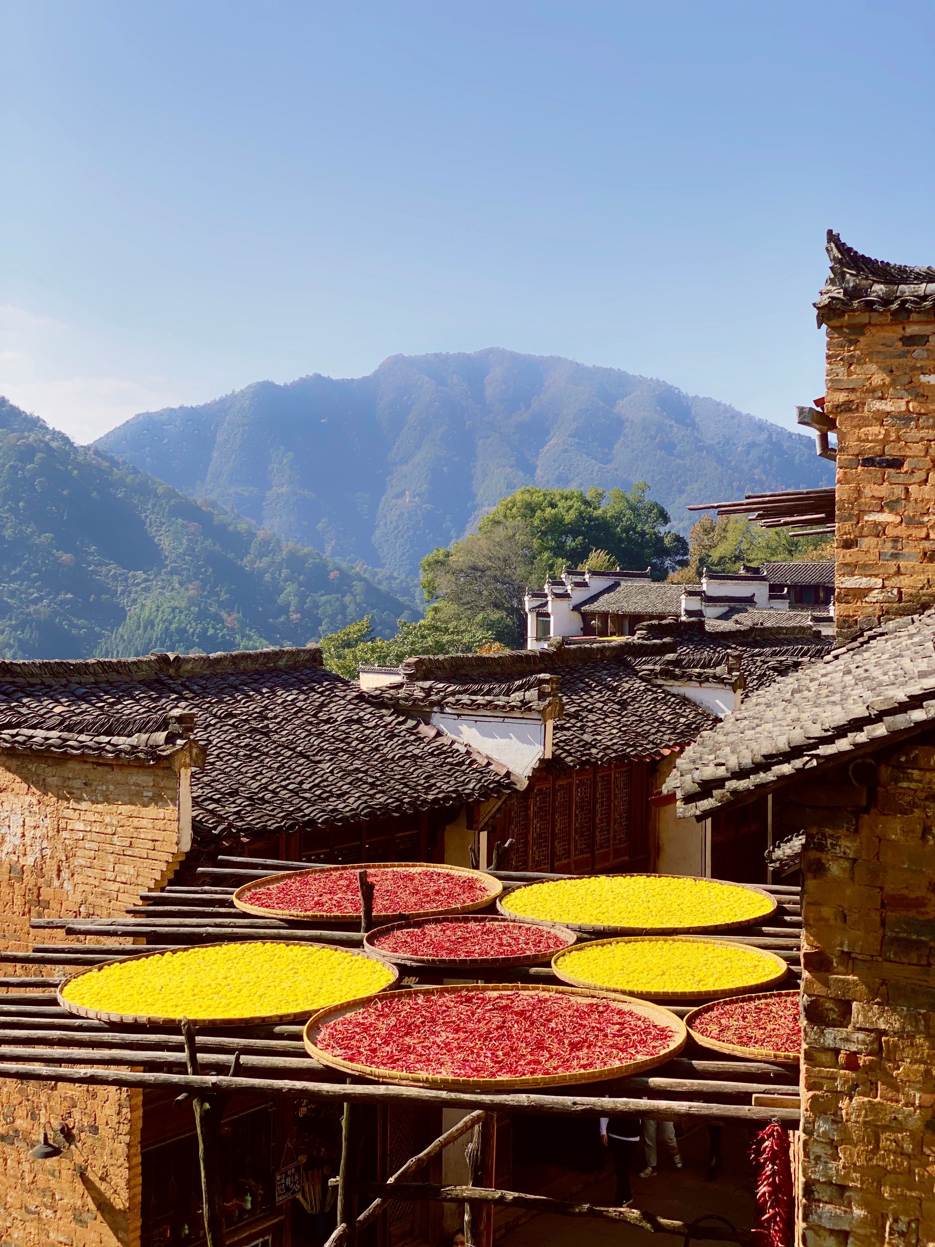 Traditional Chinese Drying Racks in Mountain Village · Free Stock Photo