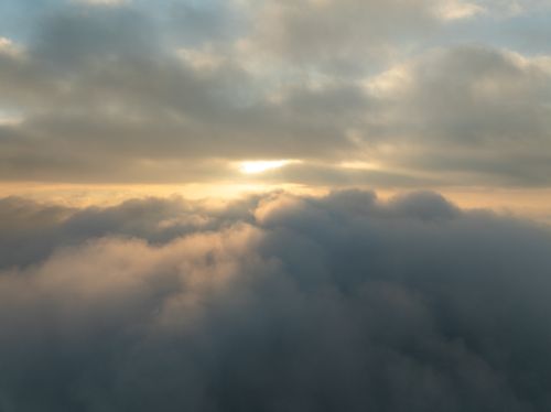 Free A breathtaking sunrise breaks through clouds over Daruvar, creating a serene and ethereal atmosphere. Stock Photo
